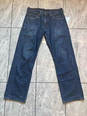 Levi’s 569 Men’s Blue Dark Wash Denim Loose Straight Fit Jeans Cowboy 32Wx34L